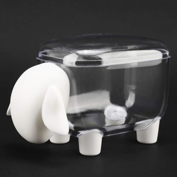 (Vit) Mini Bomullsrondell Organizer Kosmetisk Bomullsrondellhållare Bomulls Tandpetarehållare Fårformad Kosmetisk Makeup Organizer