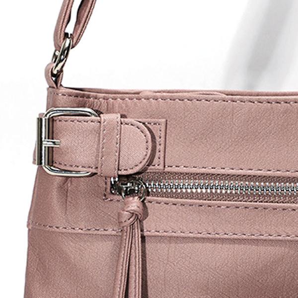 Damväska i PU-läder, axelväska, crossbody, handväska, messenger, satchel, rosa