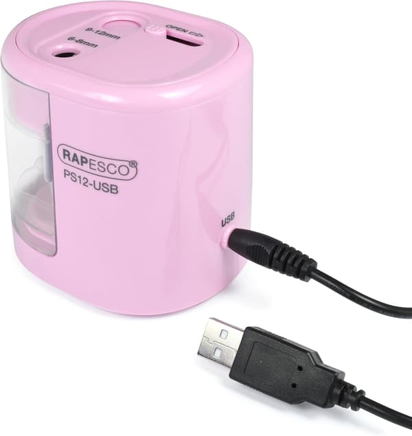 USB-käyttöinen sähköinen teroitin, vaaleanpunainen