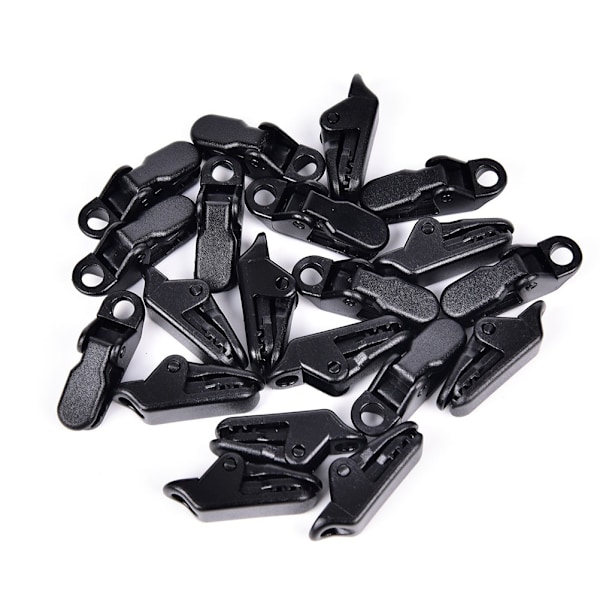 Sorte Enkeltmonterede Tie-Clips Lapel Lavalier Mikrofon Hovedbårne Klips til at holde Lapel Mic - Heavy Duty Lock Grip, 20-PAK