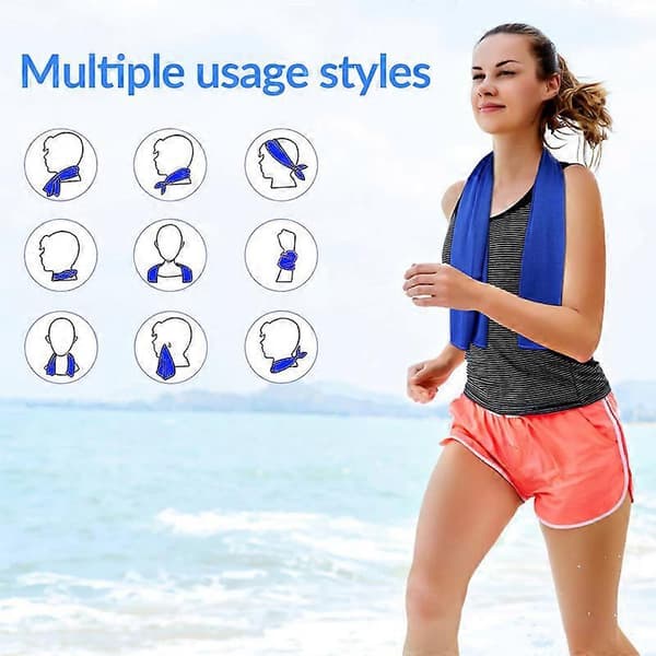3-pack Cooling Towels (100 x 30 cm), Sweat Towel for Neck and Face