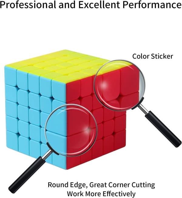 5x5 Profesjonell Speed Cube - Rask og jevn rotasjon - Sterk og holdbar