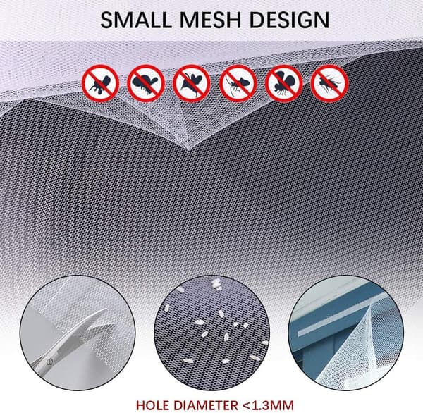 Window Screen Mosquito Net, 2-pack Fly Screen Window DIY Self-Adhesive Insect Net Curtain Bug Bee Protection 150x180CM 150*180cm 150*180cm