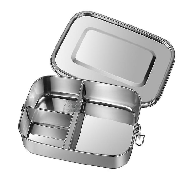 1,2l rostfritt stål Läcksäker Lunchbox Tre-fack Lunchbox Dubbelknappförseglad Lunchbox