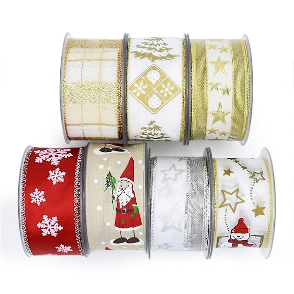 10m Trådforbundet Julebånd Polyester Transparent Glitter Farverige Snefnug DIY Håndværk Grøn
