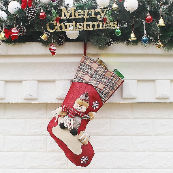 Julestrømper Hængestrømper til pejs, juletræ, sæsonbestemt indretning -sok Gavepose Candy Pouch Taske