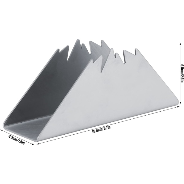 Trekantet Serviettholder, Vertikal Stålhylle, Plass til Papirhåndkle i Oppbevaringsstativ (Sølv)
