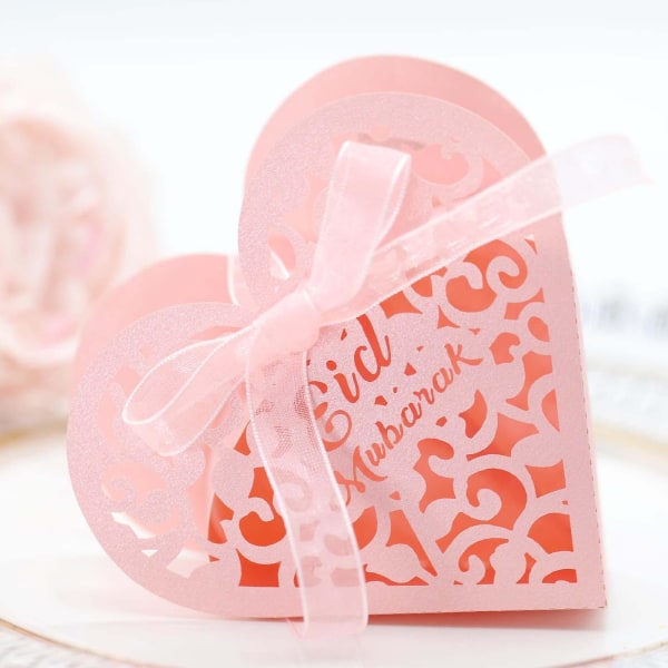 Rosa50st Present Godislåda Dekoration Hollow Heart Chocolate Chip Cookie Box Rosa