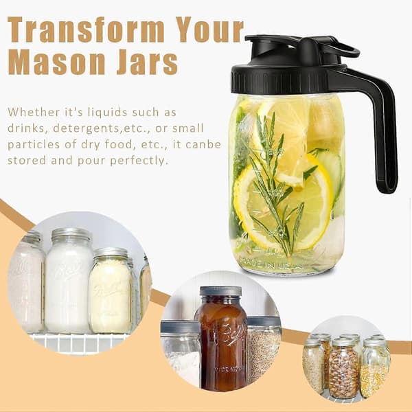 2-pack Hällpipslock för Mason Jar-burkar med bred öppning