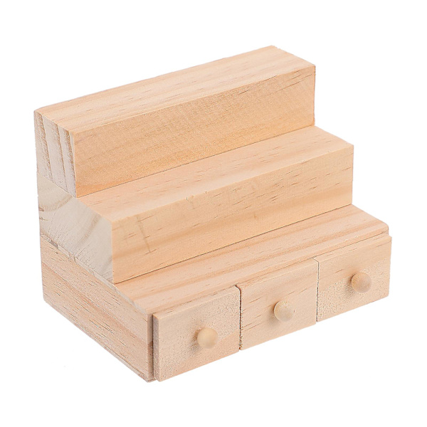 1 stk Mini Slik Display Skab Dukkehust Dekorativt Møbel Legetøjs Hus Dekoration Træfarve 11X8CM