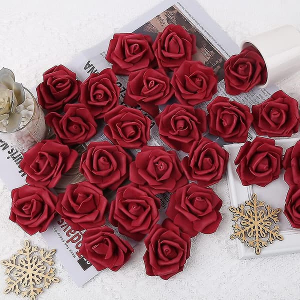 Artificial Rose Flower Heads, Artificial Flowers Look Real Blue (20 Pcs)