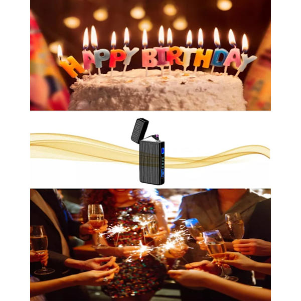 Elektrisk lighter, USB-oppladbar lighter, Plasma dobbeltbue lighter, vindtett flammefri lighter, lommemetall lighter med
