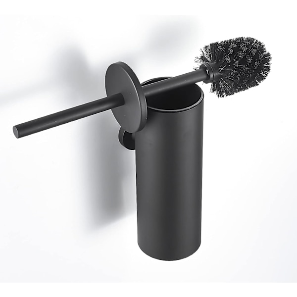Toiletbørste og Holder, Rustfrit Stål Toiletbørste, Mat Sort Toiletbørste Væghængt, Toiletbørste Fritstående