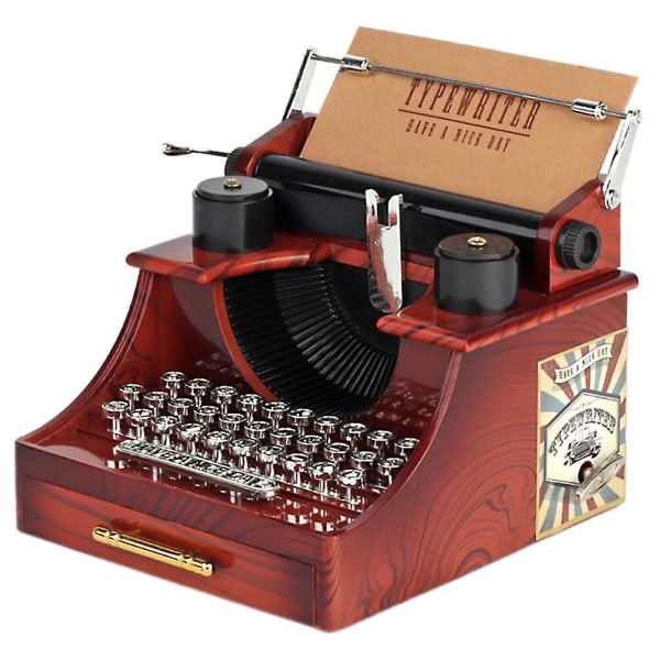 1 stk Creative Typewriter Shape Music Box Retro Musical Box Ornament Box Gift34,5X13X10CM 34.5X13X10CM