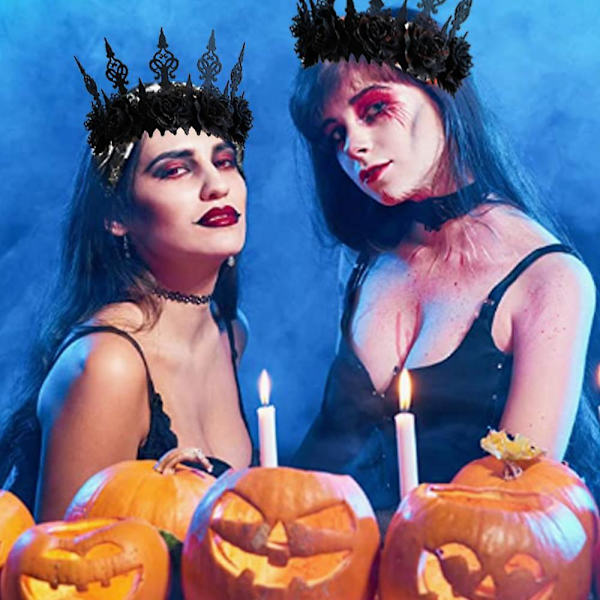 Mørkt Gotisk Vind Sort Krone Hårbånd Halloween Pandebånd Hovedbeklædning, til Ball Party Maskerade