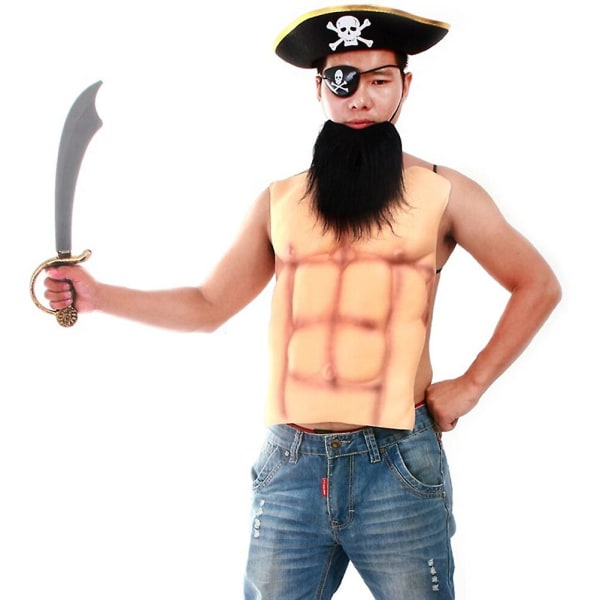 Aikuisten miesten cosplay-asut, rintalihakset, Halloween-asusteet, tekolihakset