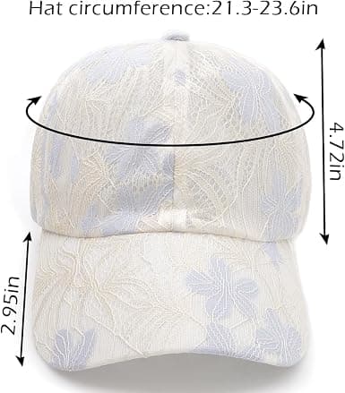 Dam Solhatt Klassisk Mesh Baseballkeps Spetsbroderi Solskydd Hatt Vit Vit White