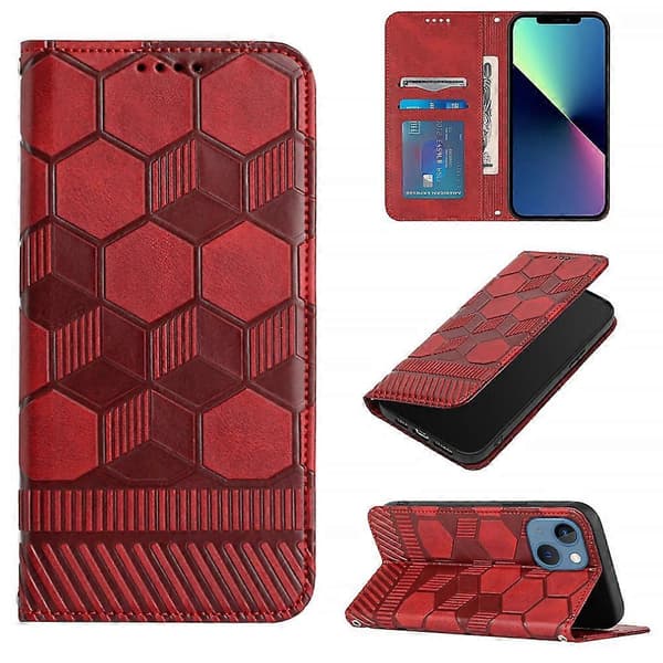 Football Texture Magnetic Leather Flip Case for iPhone 14 Plus