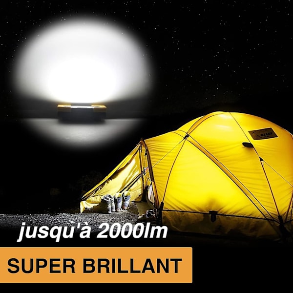 30W 1500lm Genopladelig LED-Overlygte Arbejdslys til Byggeplads med 2x COB Bærbar USB LED-Spotlight til Camping, 3 Tilstande, Batteri Indeholder (1 Pie