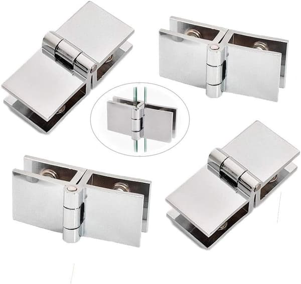 4 stk. hængselglasdørklemme, rustfrit stål glasdørhængsel, fold