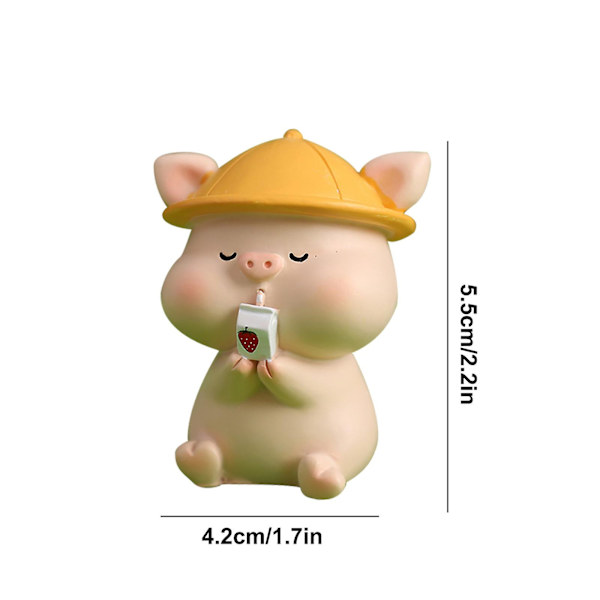 Mini Svin Resin Staty Lycklig Feng Shui Atea Party Disco Båge Bröllop Glad Fødselsdag Te Bord Dekoration Inflyttningspresenter För Nya Hem