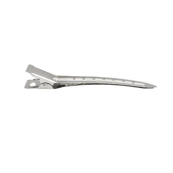 24 Pack Anka Klipp, Rostfri Metall Alligator Curl Klipp med Hål för Hårstilering, Hårfärgning, Silver-svart