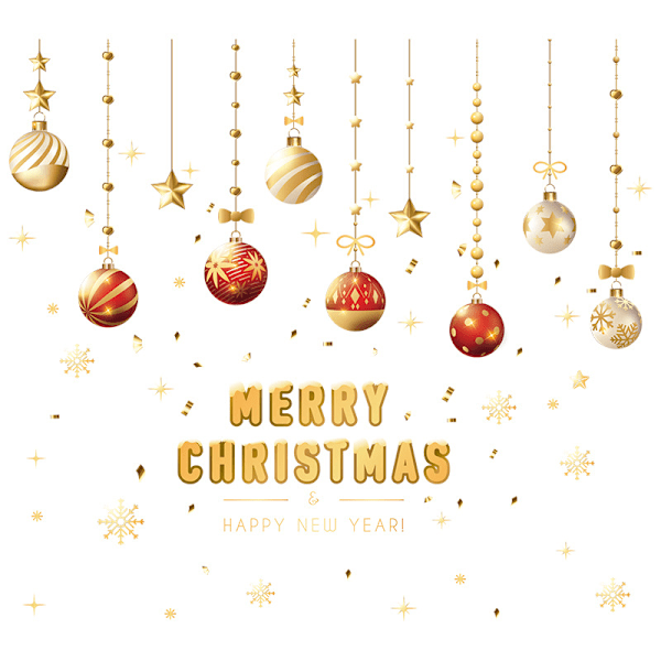 1 setti jouluikkuna-tarroja, kaksisivuiset Merry Christmas -puu ja lumihiutale -ikkuna-tarrat, loma-PVC-tarrat