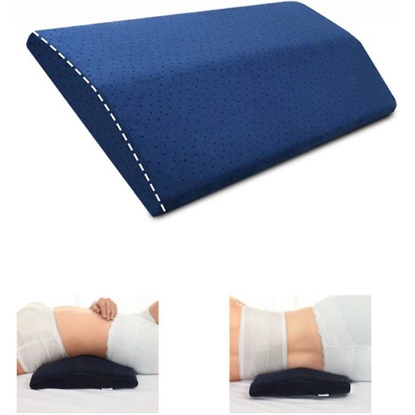 Lumbar Pillow Wedge Pillow Orthopedic Sleeping Pillow Lumbar Support Bed Memory Foam Pillow for Sciatica Pregnancy Neck or Leg Pain, 24x60cm