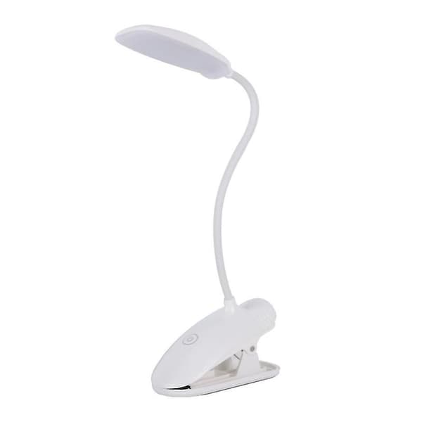 LED Reading Lamp - Rechargeable Clip-on Lamp for Desk with USB Cable, White-FM-