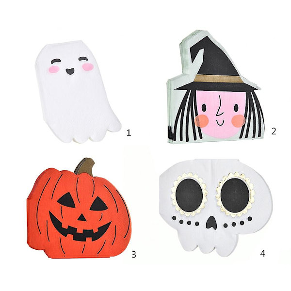 Hekse 20 stk Halloween Bord Spøgelsesagtig Hexe Kranium Græskar Serviet Papir Serviet Udskæringer Hekse