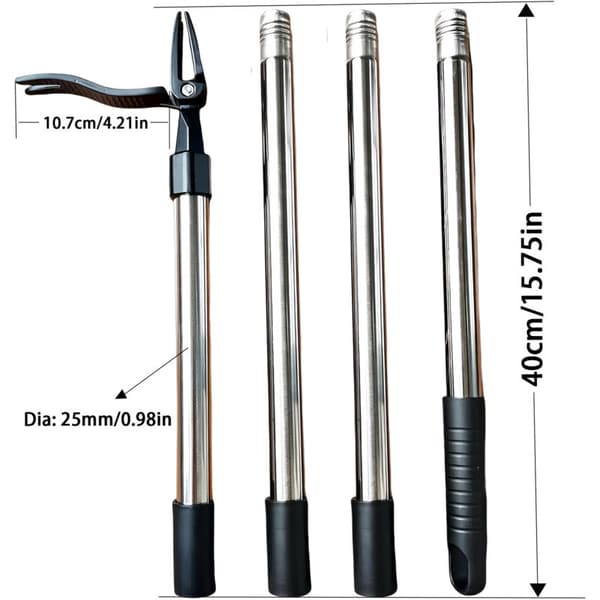 Weeder, Standing Weeding Tool, Long Handle Weeder, Removable Root Remover, Garden Tool with 4 Claws
