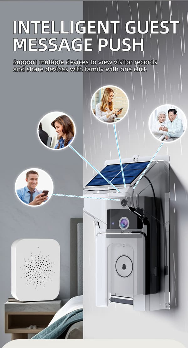 Solar Doorbell Rain Cover Protective Case Weatherproof Shield Mount Holder