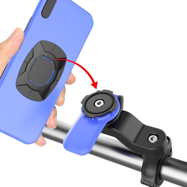 1 STK (blå) telefonholder, sykkelholder for elektrisk kjøretøy og motorsykkel, egnet for alle mobiltelefoner