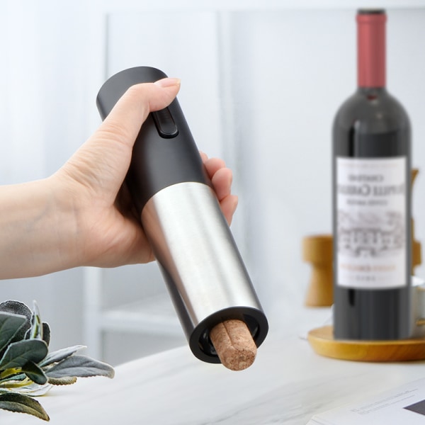 Sähköinen viininavaaja, automaattinen sähköinen viinipullon korkkiruuviavaaja folioleikkurilla, ladattava (ruostumaton teräs)