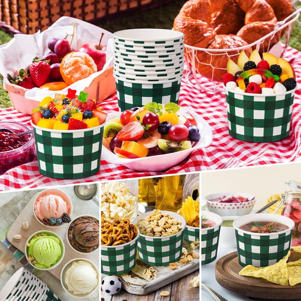 50-pakning 9 oz Gingham-fest Green