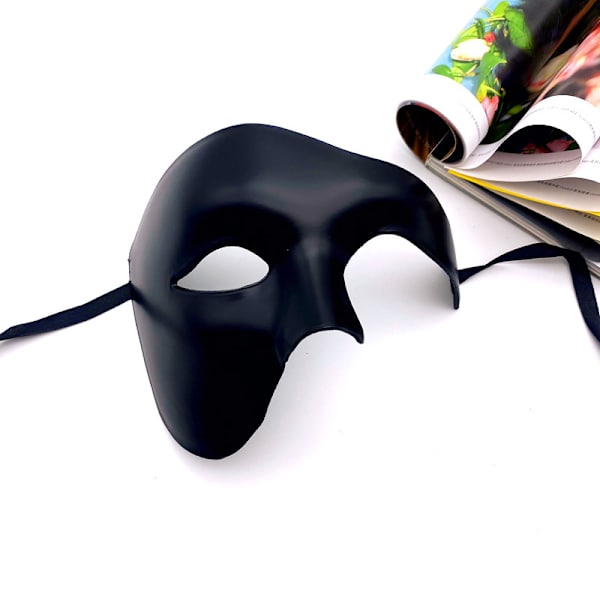 Halloween Halvmask Maskeradmask Fantom Operan Mask Kostym för Män och Kvinnor (3 st)