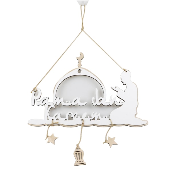 Stil 5 Trä Mubarak Hängande Ornament Måne Stjärna Slott Trähantverk Stil 5