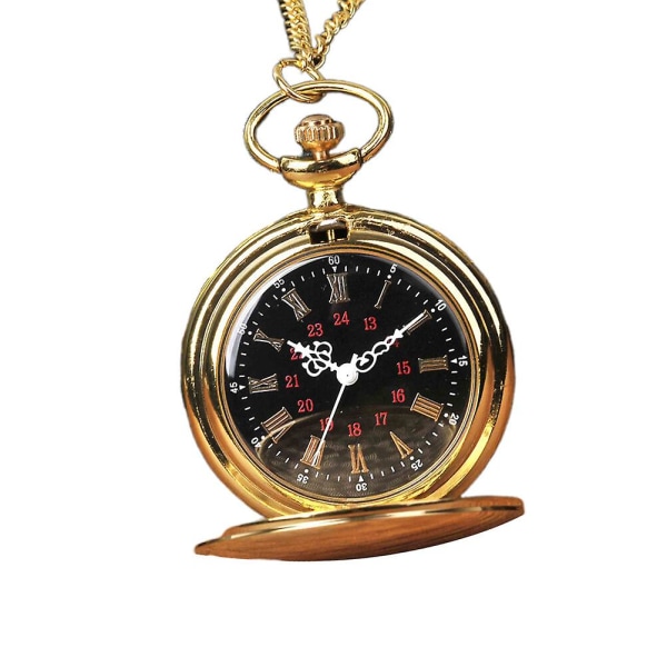 Vintage romersk watch Praktisk rund kvarts watch Kedjehängande watch för män KvinnorGyllene35*8cm Golden 35*8cm