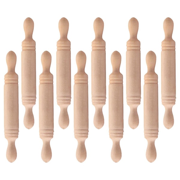 10 stk Dekoration Hjem Rullepind Hvid Fondant Kager Miniature Køkken RulleLog5X0.7X0.7CM Log 5X0.7X0.7CM