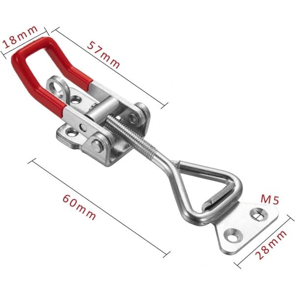 Metal Toggle Lås - 8 stk. Tømrer Toggle Klemmer - 4001 Spænde Hurtigudløsning Fastgørelsesbeslag med Justerbar Spænde Toggle Klemme