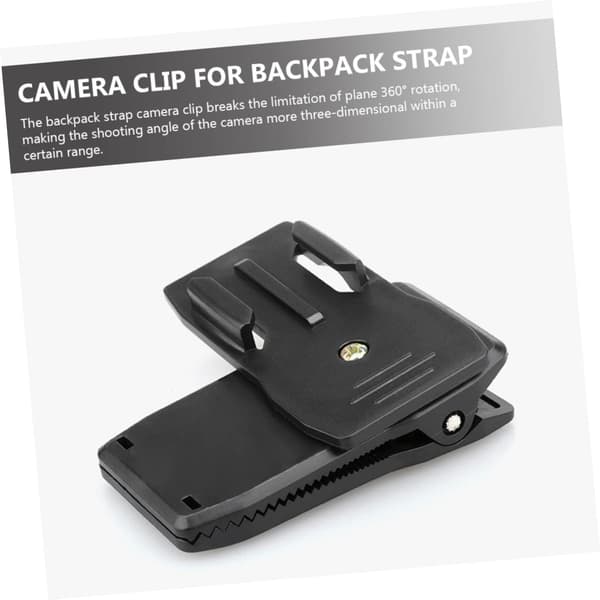 360° Rotating Camera Clip for Backpack Action Camera Shoulder Strap Strong Clamp for Hiking