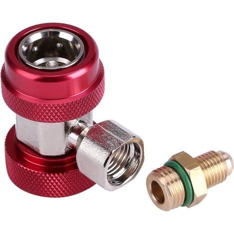 Low/High Quick Coupler R134 A/C Air Conditioning Connector Adapter + Extractor Valve Core (Other)