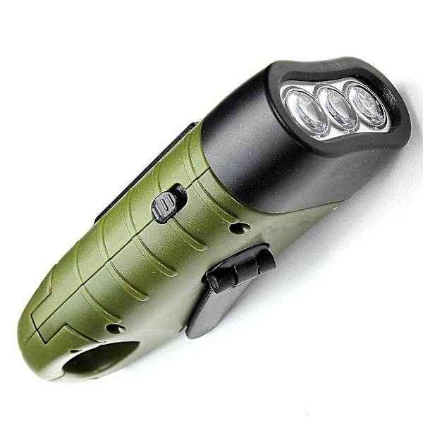 Handvevad Solcellsladdad Uppladdningsbar Ficklampa Nöd-LED-Ficklampa Snabbklämma Ryggsäcksficklampa Fackla Väderklar För Camping Utomhus