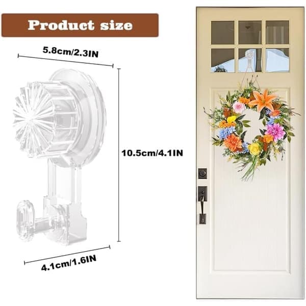 2-pack wreath hooks with suction cups - Waterproof - Removable - Vacuum hooks with suction cups - Suitable for windows, glass, front doors, Halloween, Christmas