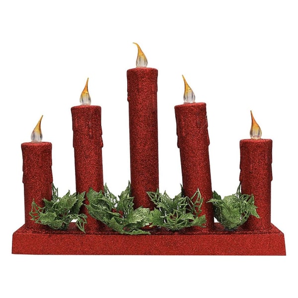 Christmas Electric Candle Lights Glow LED Night Light Ornament Supplies