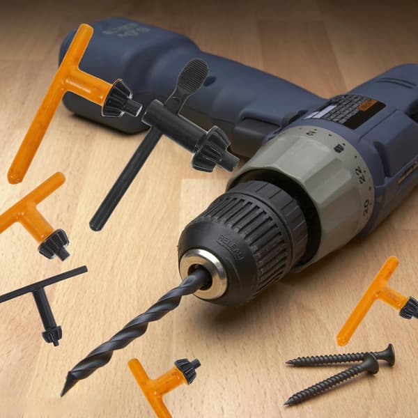 6-delt borchucknøkkelsett for elektrisk drill med robust stålkonstruksjon, lett design