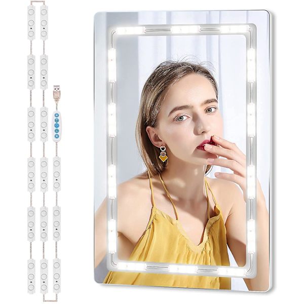 Himmennettävät LED-peilivalot, valaistu meikkisetissä oleva peilivalo LED-valoilla 5 väriä 5 kirkkaustasoa meikkilamppu USB-virtajohdolla himmennettävä