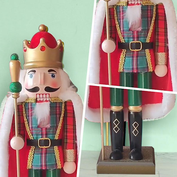Julnötknäppare Ornament Trä Nötknäppare Kung Staty Ornament