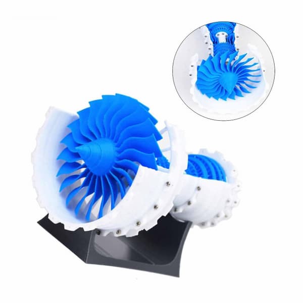 1 stk jetmotor 3D-printet flymodell Supercharged Engine med