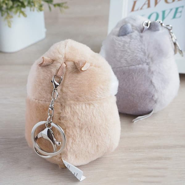 Sæt med 2 søde hamster plys nøglering tøjdyr nøglering charm